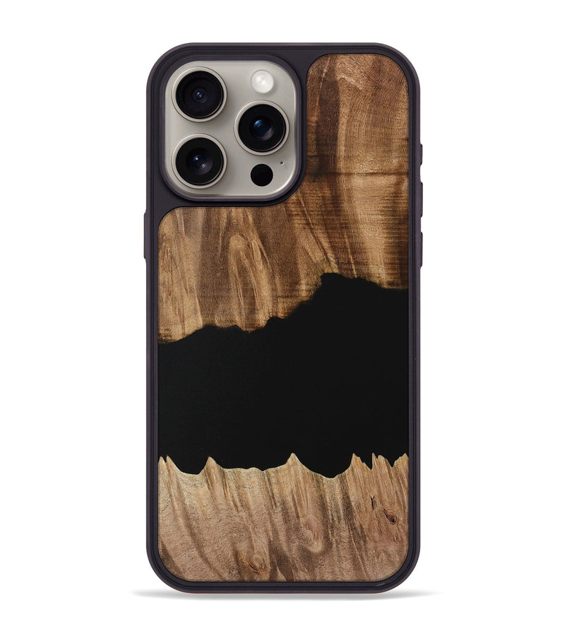 iPhone 15 Pro Max Wood Phone Case - Franny (Pure Black, 731051)