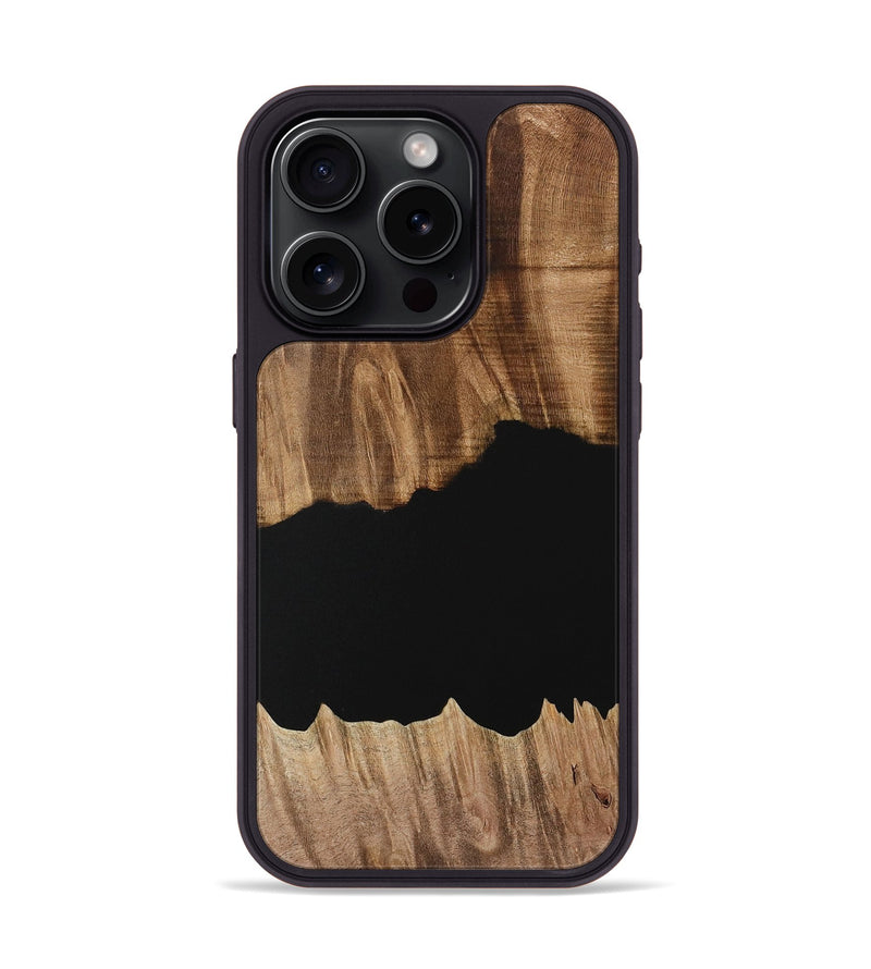 iPhone 15 Pro Wood Phone Case - Franny (Pure Black, 731051)