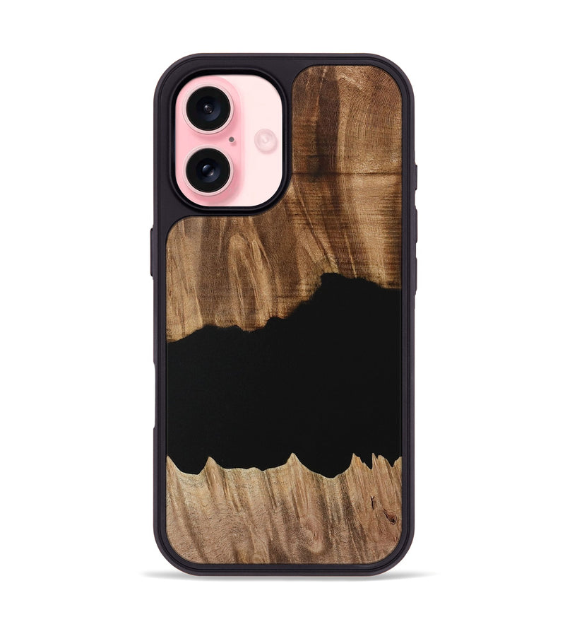 iPhone 16 Wood Phone Case - Franny (Pure Black, 731051)