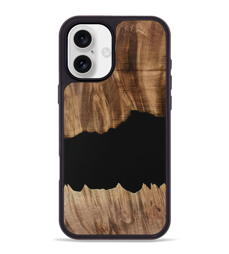 iPhone 16 Plus Wood Phone Case - Franny (Pure Black, 731051)