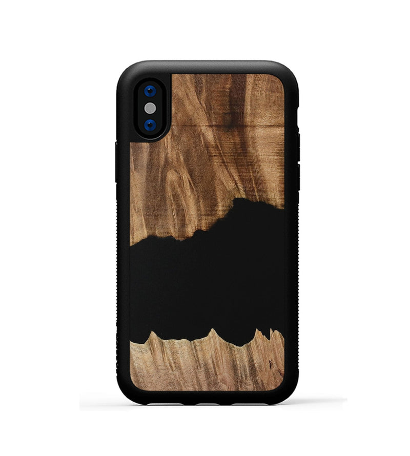 iPhone Xs Wood Phone Case - Franny (Pure Black, 731051)