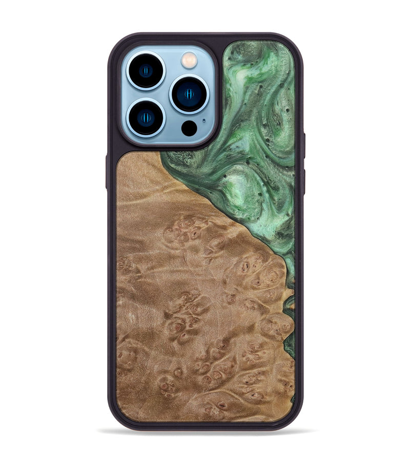 iPhone 14 Pro Max Wood Phone Case - Giovani (Green, 731052)