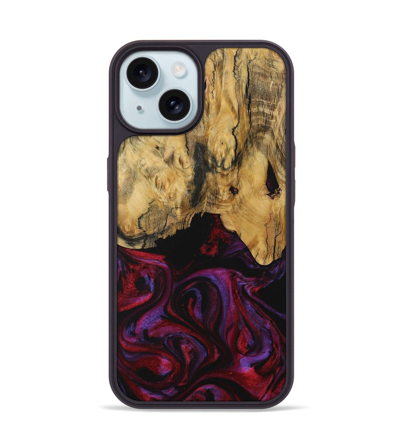 iPhone 15 Wood Phone Case - Joanna (Purple, 731053)