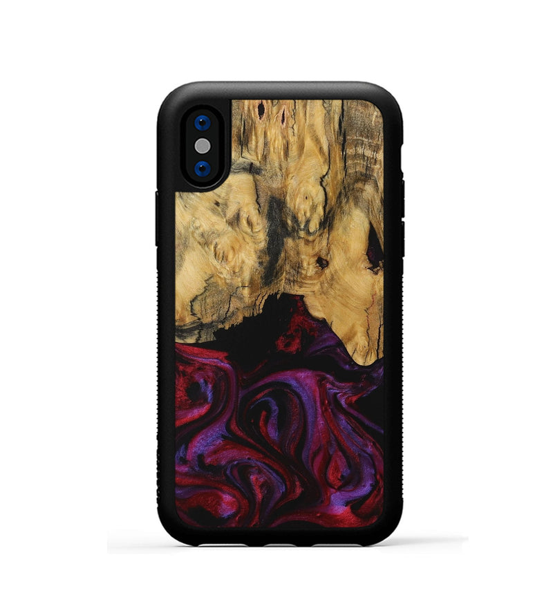 iPhone Xs Wood Phone Case - Joanna (Purple, 731053)