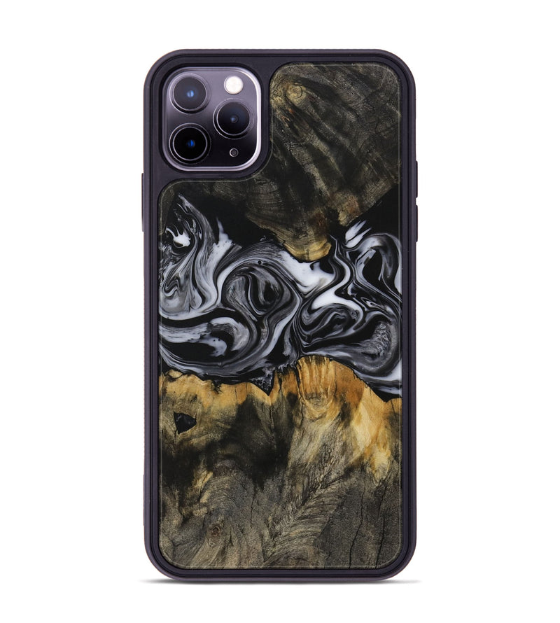 iPhone 11 Pro Max Wood Phone Case - Beryle (Black & White, 731070)