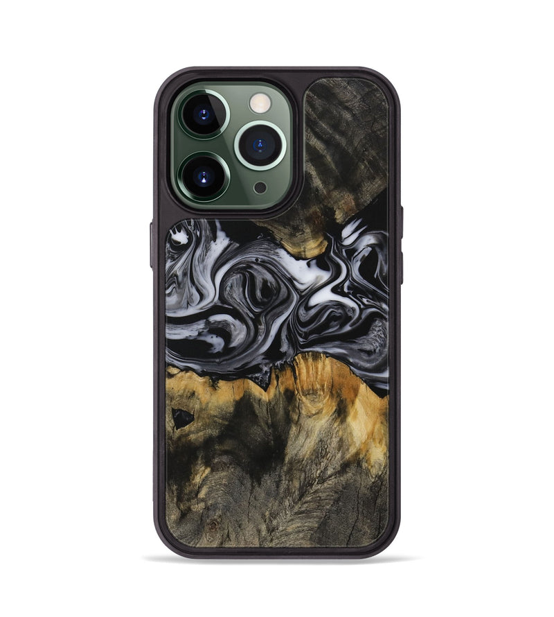 iPhone 13 Pro Wood Phone Case - Beryle (Black & White, 731070)