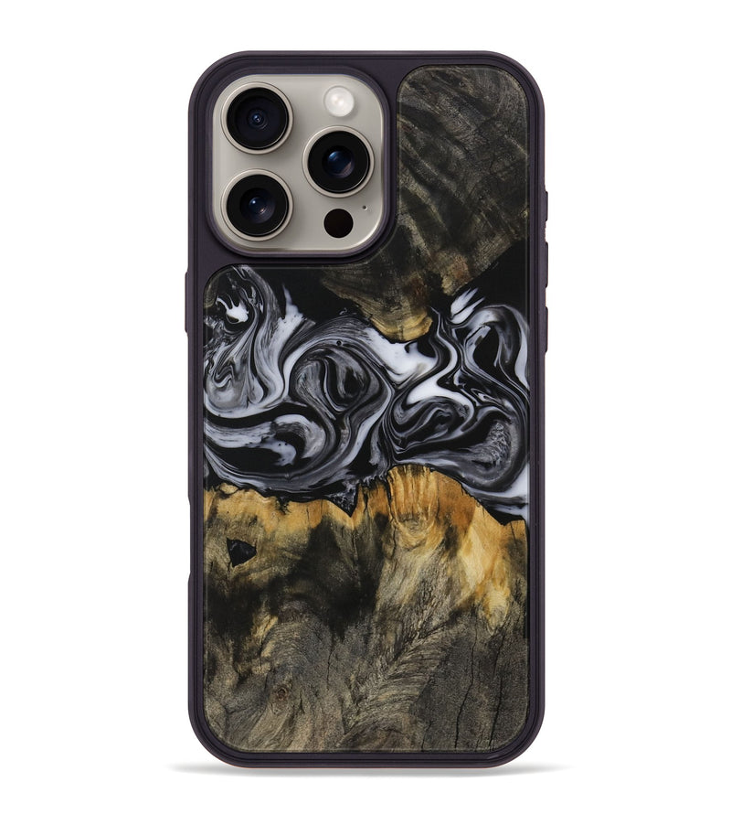 iPhone 16 Pro Max Wood Phone Case - Beryle (Black & White, 731070)