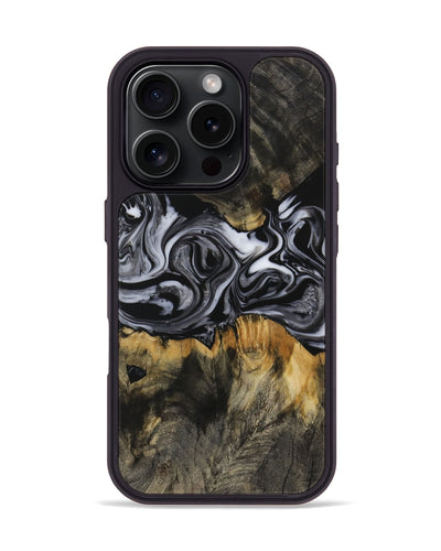 iPhone 16 Pro Wood Phone Case - Beryle (Black & White, 731070)