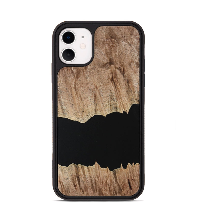 iPhone 11 Wood Phone Case - Randee (Pure Black, 731093)