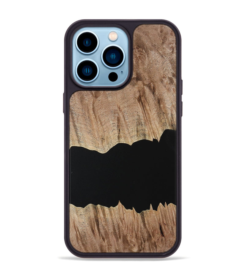 iPhone 14 Pro Max Wood Phone Case - Randee (Pure Black, 731093)