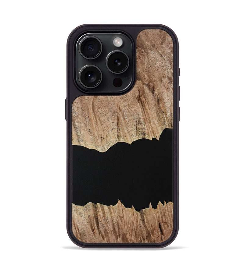 iPhone 15 Pro Wood Phone Case - Randee (Pure Black, 731093)