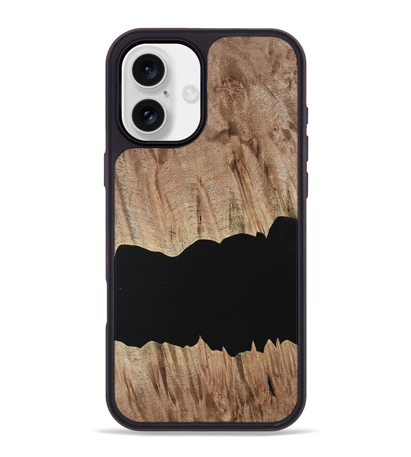 iPhone 16 Plus Wood Phone Case - Randee (Pure Black, 731093)