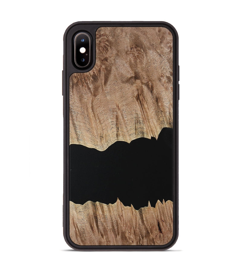 iPhone Xs Max Wood Phone Case - Randee (Pure Black, 731093)