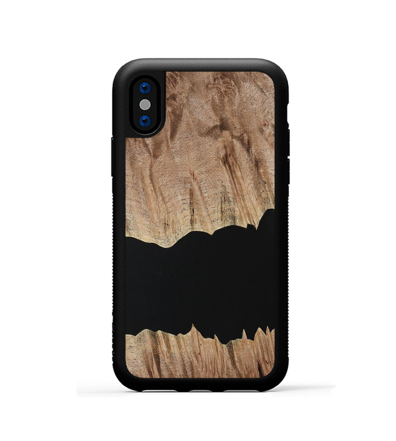 iPhone Xs Wood Phone Case - Randee (Pure Black, 731093)