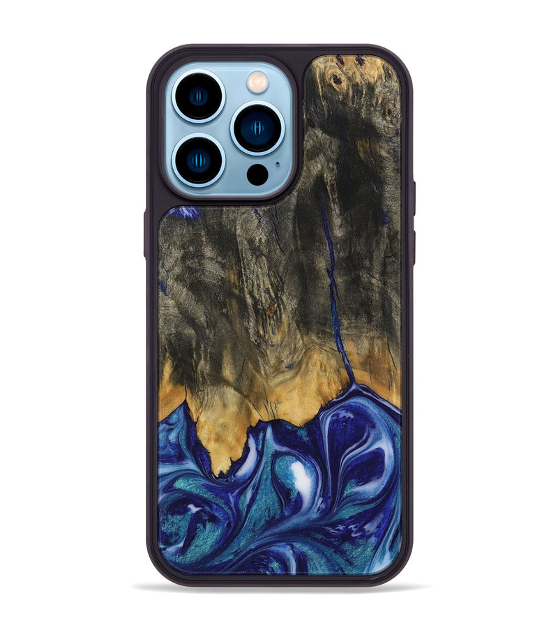 iPhone 14 Pro Max Wood Phone Case - Freek (Blue, 731096)