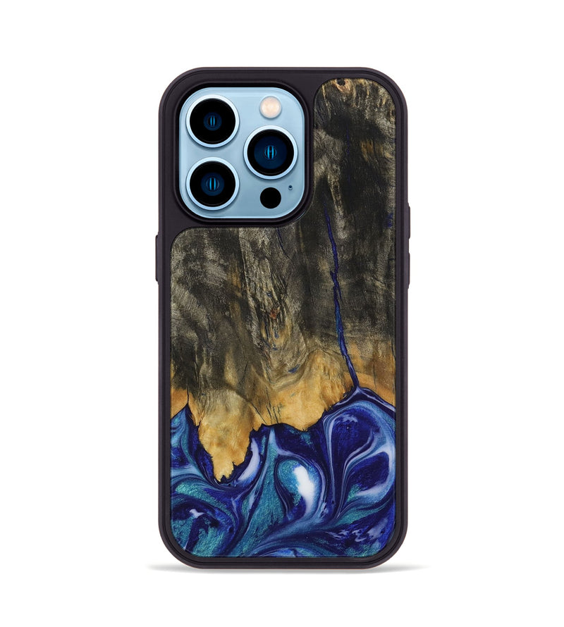 iPhone 14 Pro Wood Phone Case - Freek (Blue, 731096)