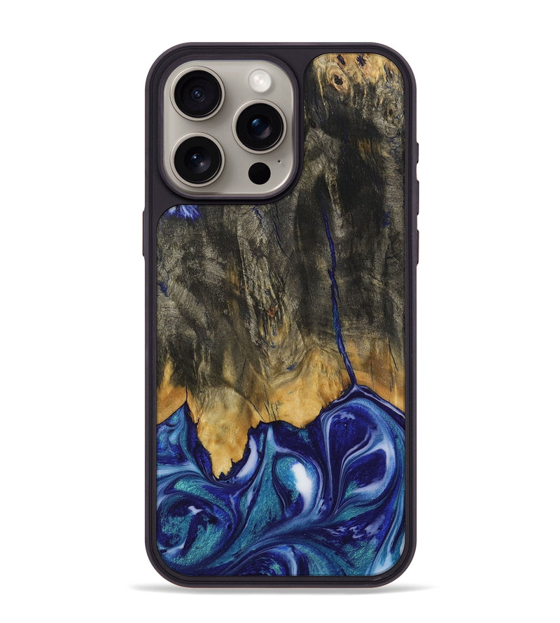 iPhone 15 Pro Max Wood Phone Case - Freek (Blue, 731096)