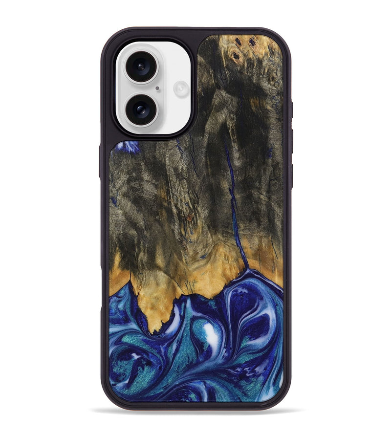 iPhone 16 Plus Wood Phone Case - Freek (Blue, 731096)