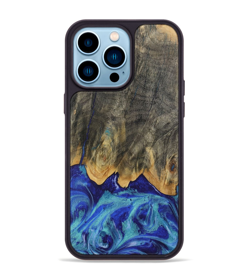 iPhone 14 Pro Max Wood Phone Case - Merrie (Blue, 731104)