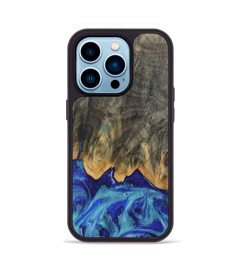 iPhone 14 Pro Wood Phone Case - Merrie (Blue, 731104)