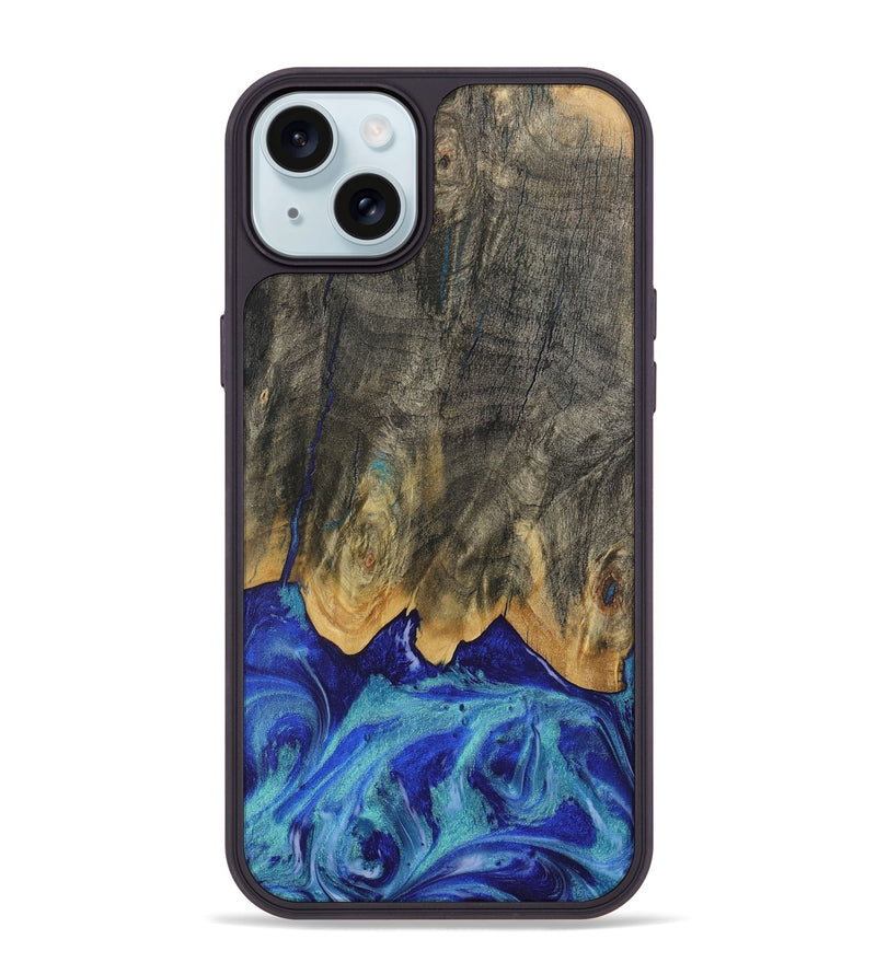 iPhone 15 Plus Wood Phone Case - Merrie (Blue, 731104)