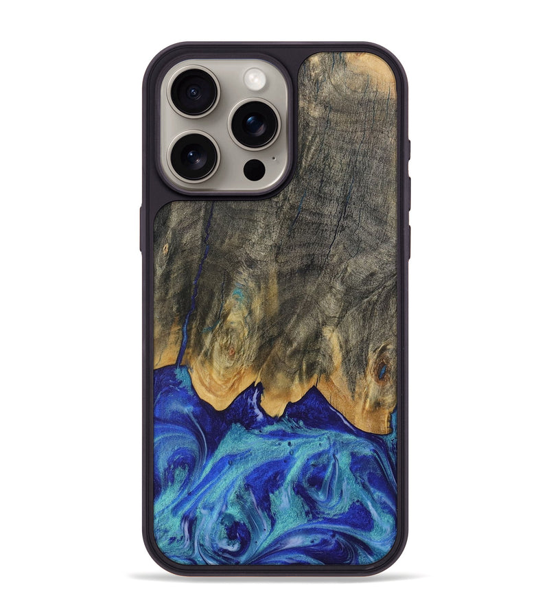 iPhone 15 Pro Max Wood Phone Case - Merrie (Blue, 731104)