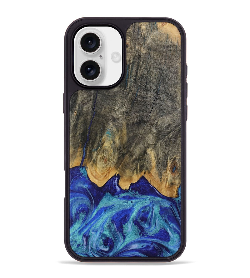 iPhone 16 Plus Wood Phone Case - Merrie (Blue, 731104)