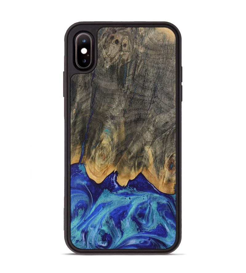 iPhone Xs Max Wood Phone Case - Merrie (Blue, 731104)