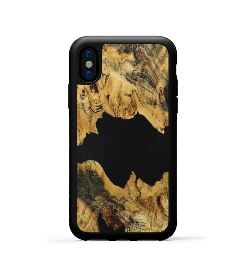 iPhone Xs Wood Phone Case - Fima (Pure Black, 731142)