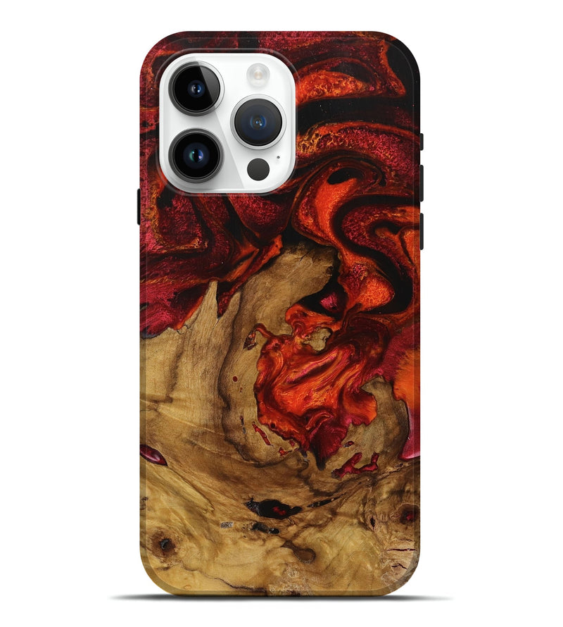 iPhone 15 Pro Max Wood Live Edge Phone Case - Jaime (Red, 731211)