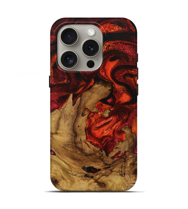 iPhone 16 Pro Wood Live Edge Phone Case - Jaime (Red, 731211)