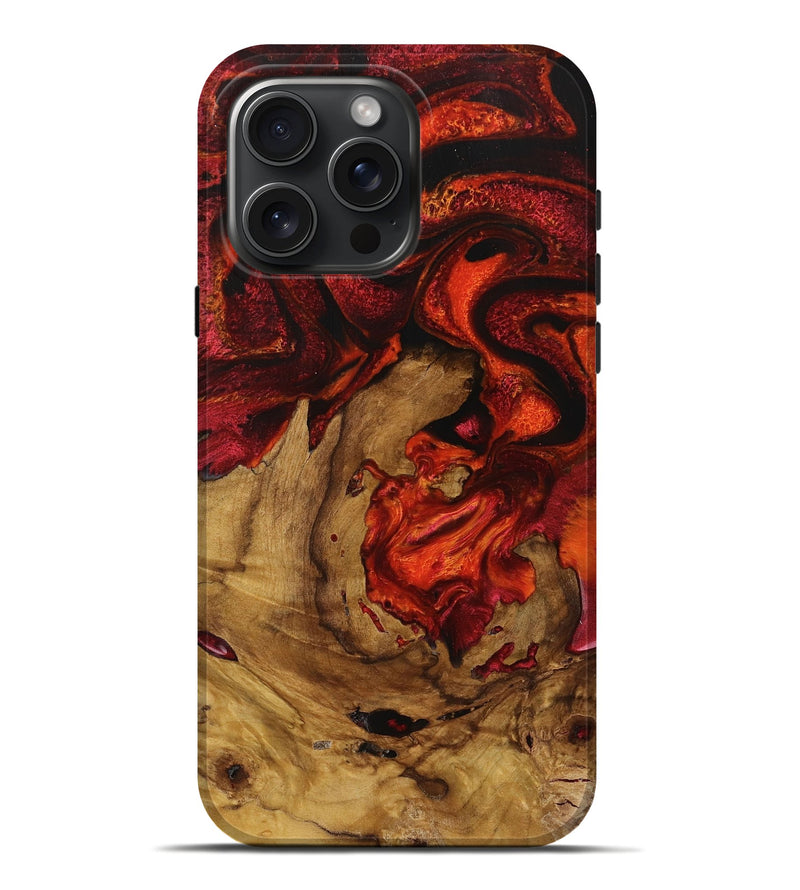 iPhone 16 Pro Max Wood Live Edge Phone Case - Jaime (Red, 731211)