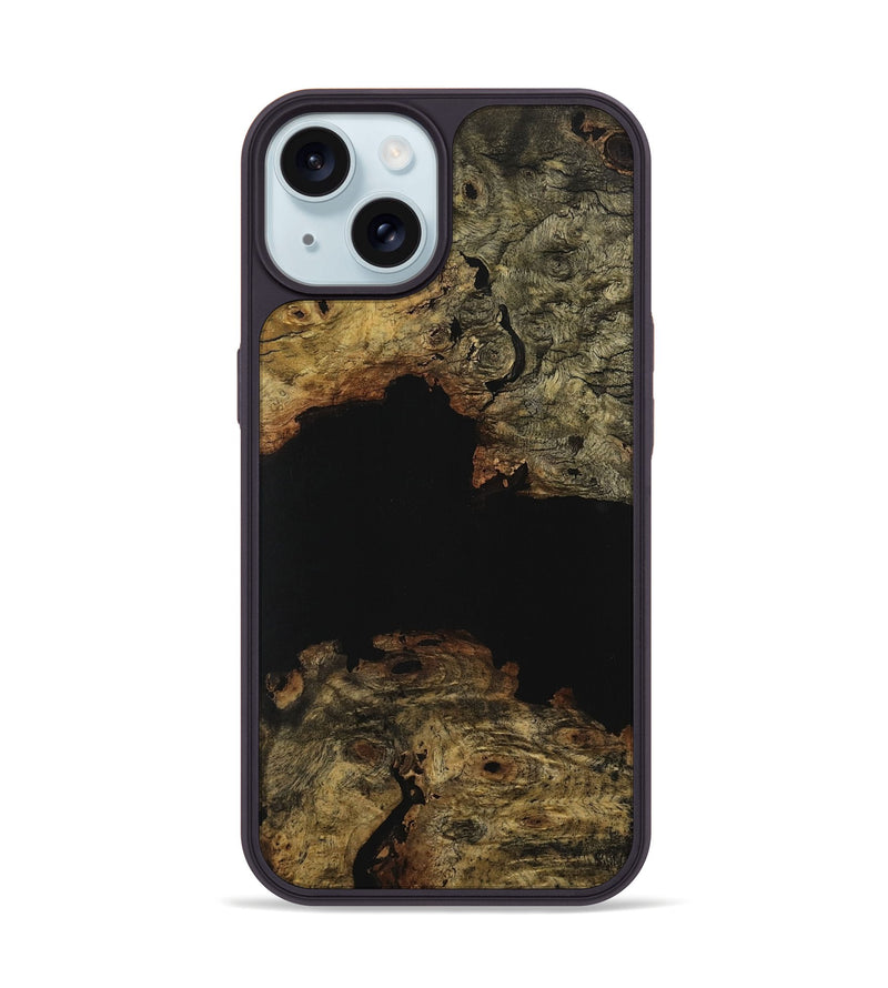 iPhone 15 Wood Phone Case - Murial (Pure Black, 731246)