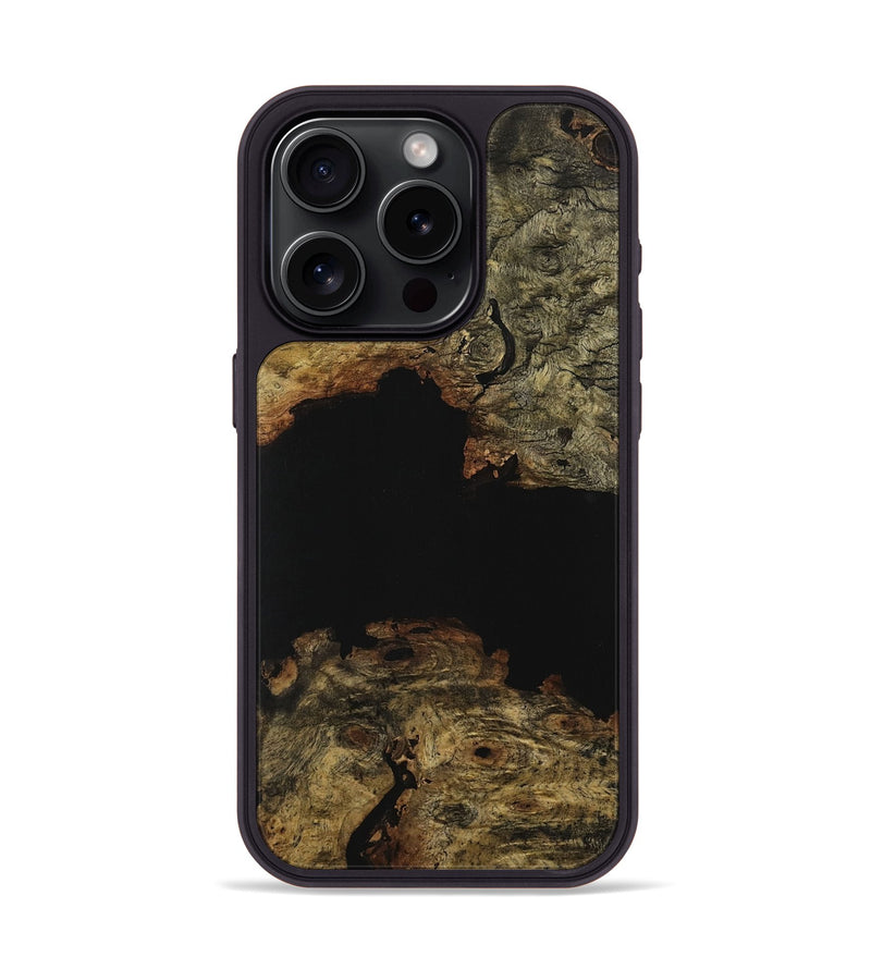 iPhone 15 Pro Wood Phone Case - Murial (Pure Black, 731246)