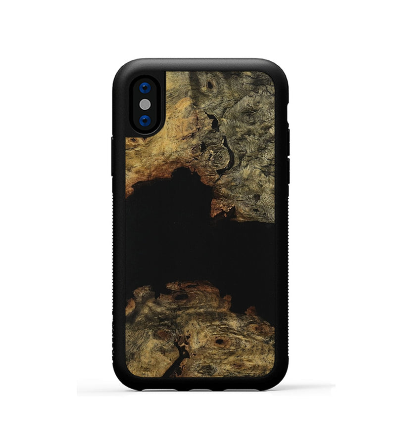 iPhone Xs Wood Phone Case - Murial (Pure Black, 731246)