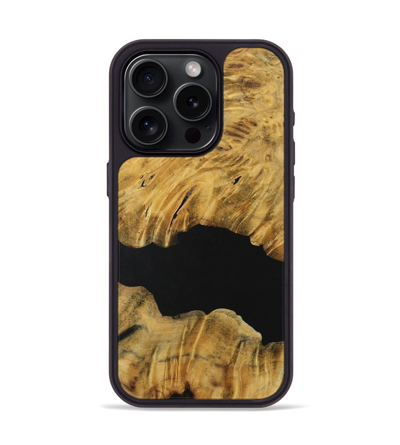 iPhone 15 Pro Wood Phone Case - Lenna (Pure Black, 731250)