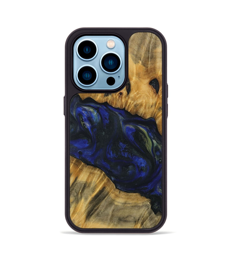 iPhone 14 Pro Wood Phone Case - Anne (Blue, 731255)