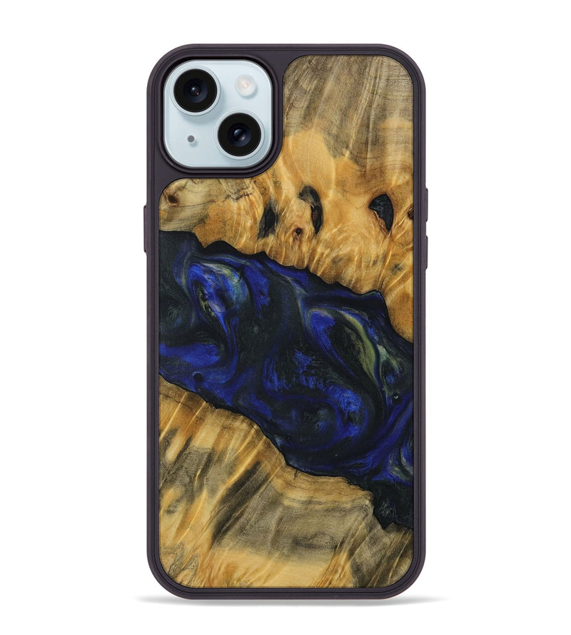 iPhone 15 Plus Wood Phone Case - Anne (Blue, 731255)