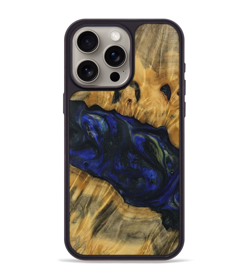 iPhone 15 Pro Max Wood Phone Case - Anne (Blue, 731255)