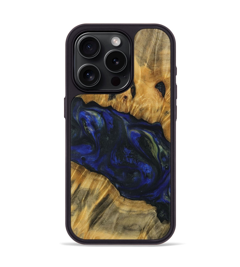 iPhone 15 Pro Wood Phone Case - Anne (Blue, 731255)