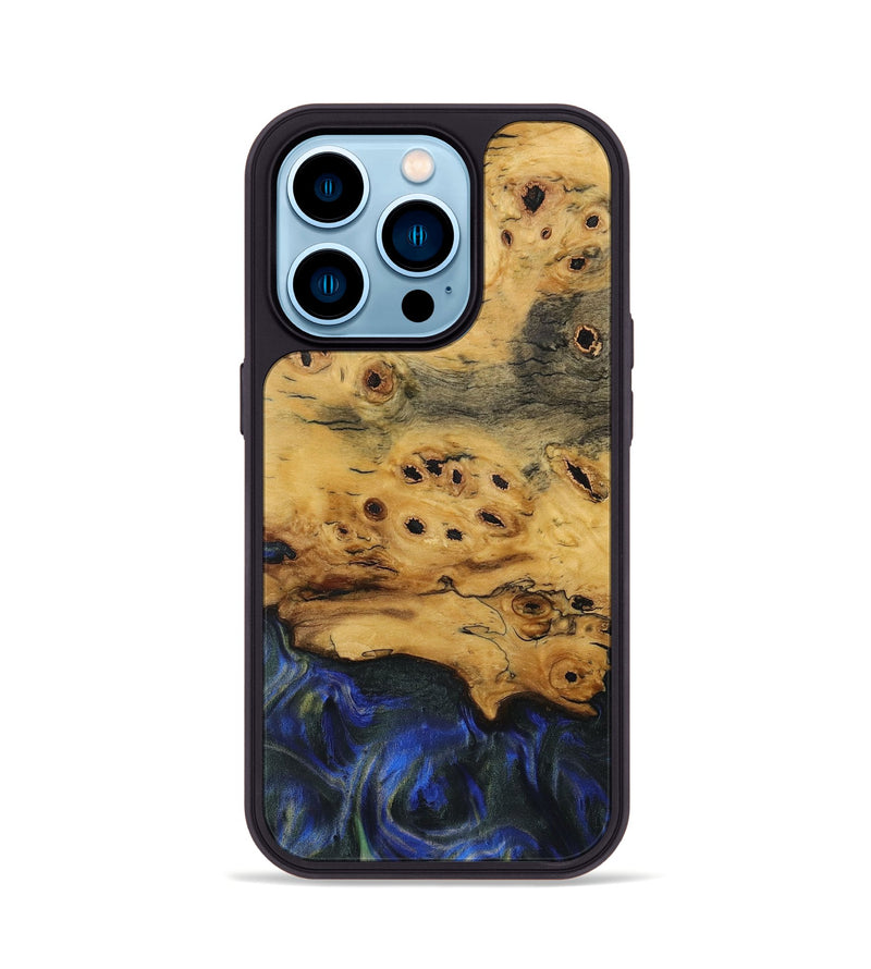 iPhone 14 Pro Wood Phone Case - Tish (Blue, 731256)