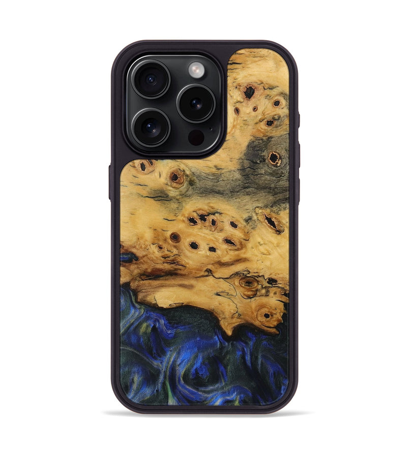 iPhone 15 Pro Wood Phone Case - Tish (Blue, 731256)