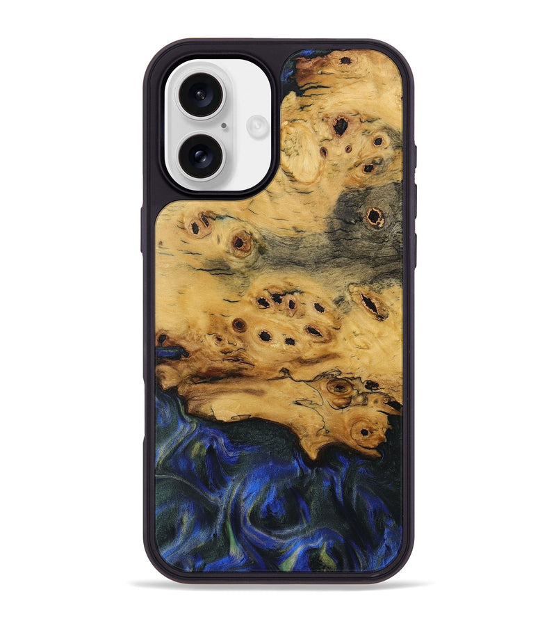 iPhone 16 Plus Wood Phone Case - Tish (Blue, 731256)