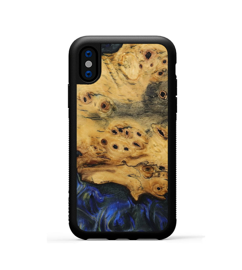 iPhone Xs Wood Phone Case - Tish (Blue, 731256)