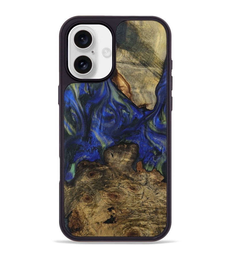 iPhone 16 Plus Wood Phone Case - Delma (Blue, 731259)