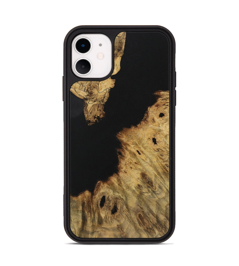 iPhone 11 Wood Phone Case - Renelle (Pure Black, 731263)