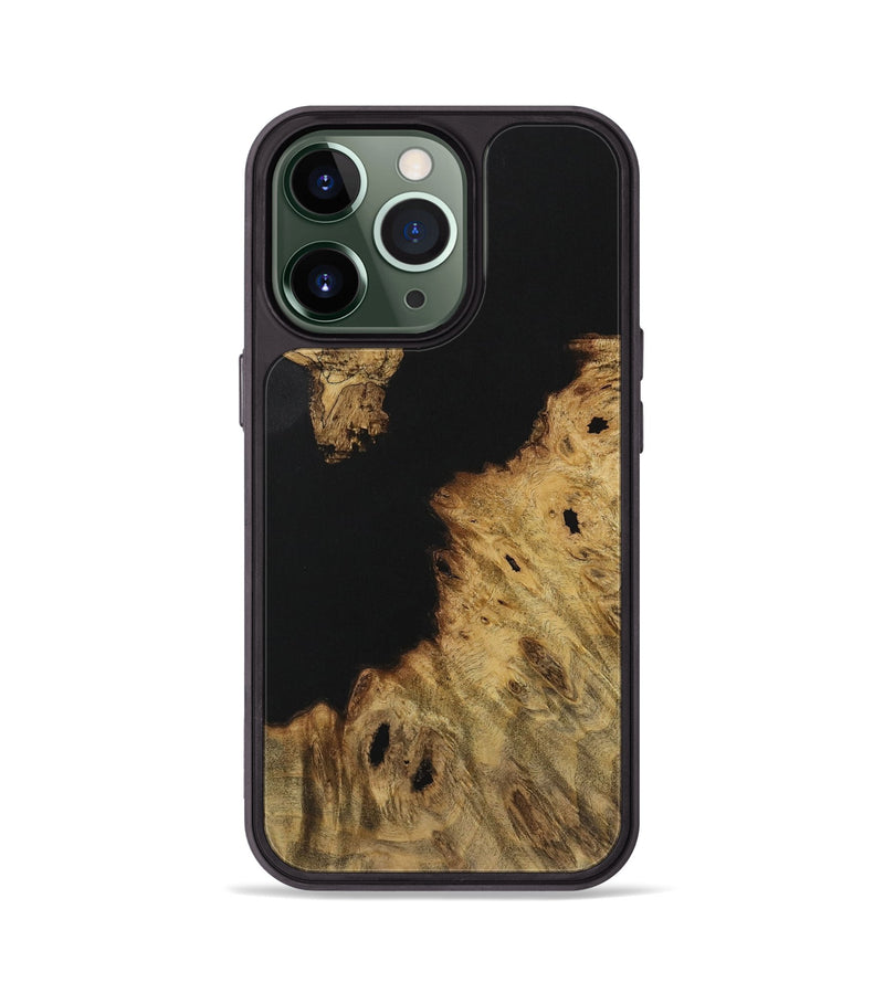 iPhone 13 Pro Wood Phone Case - Renelle (Pure Black, 731263)