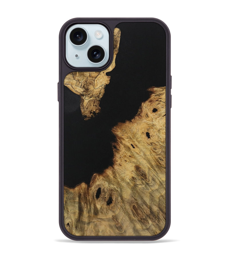 iPhone 15 Plus Wood Phone Case - Renelle (Pure Black, 731263)