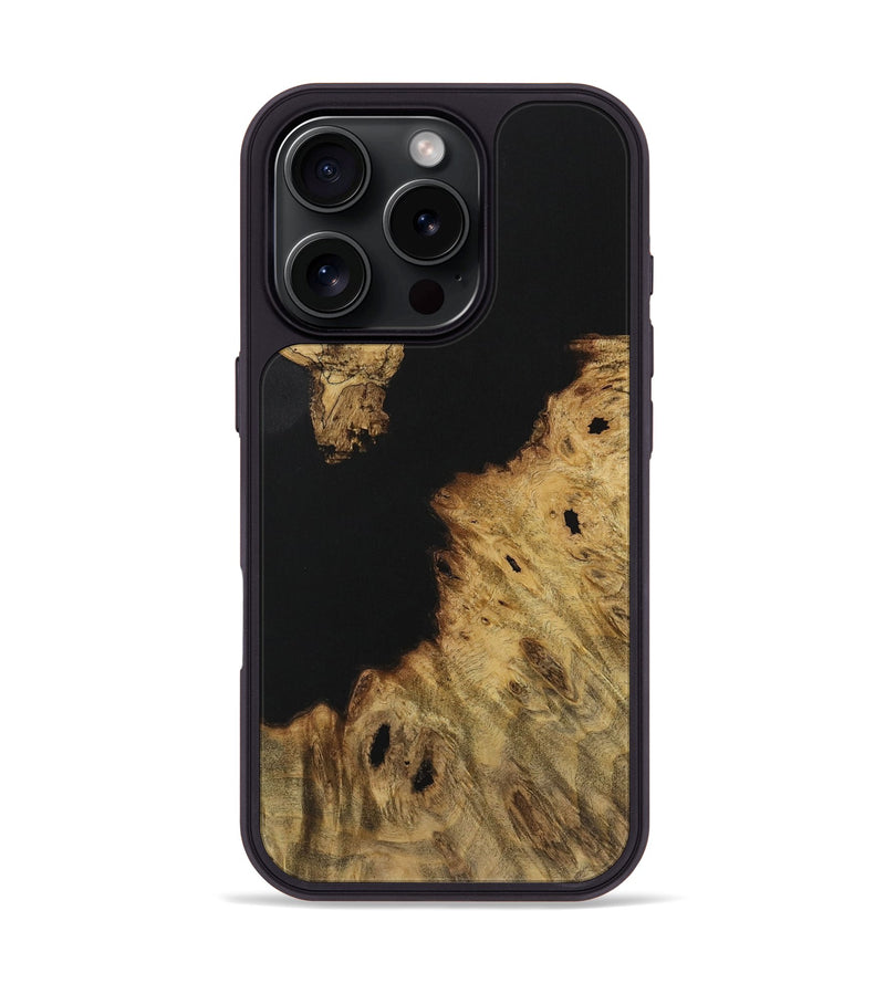 iPhone 16 Pro Wood Phone Case - Renelle (Pure Black, 731263)