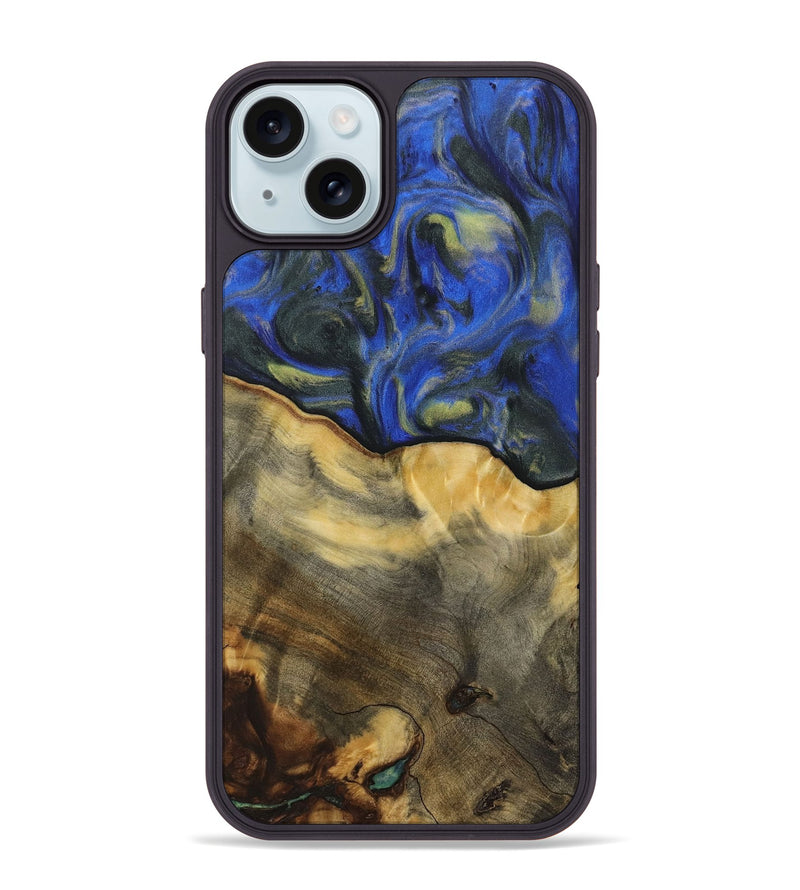 iPhone 15 Plus Wood Phone Case - Susanna (Blue, 731264)